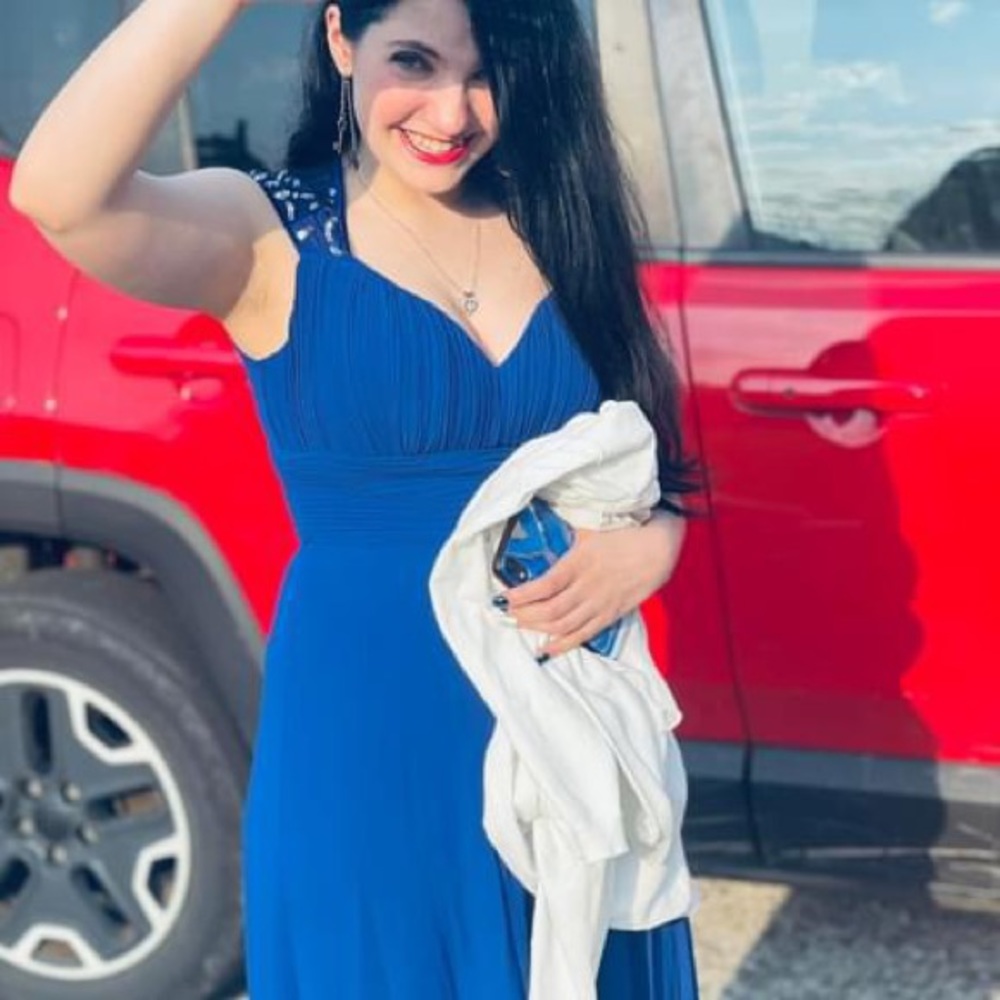 Ever Pretty Blue backless prom dress